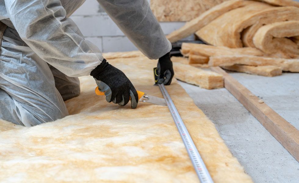 Insulation being installed