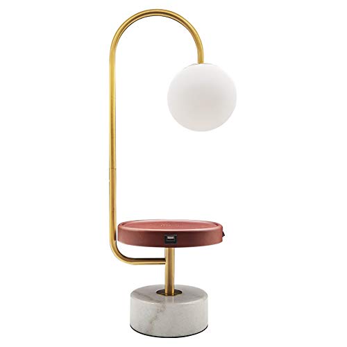 Hsyile Ku300239 Contemporary Modern Creative Table Lamp With Usb Charging Ports,suitable for Living Room,den,office,bedroom - Brushed Brass Finish