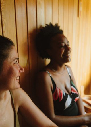 Women in a sauna