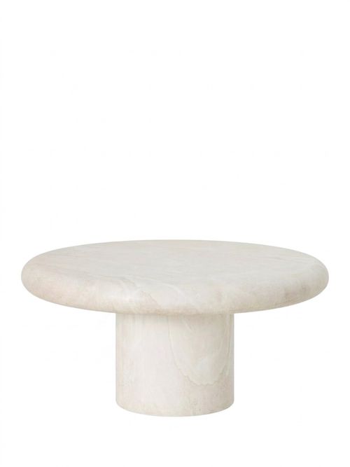 Travertine Marble Effect Round Garden Coffee Table