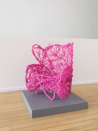 Pink chair by Forrest Myers