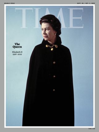 TIME Magazine cover depicting the queen dressed in black