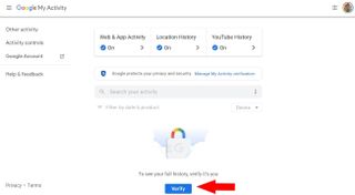 Verify identity to edit Google activity