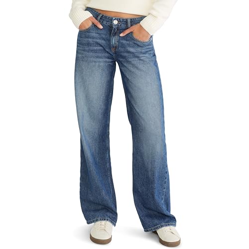 Low-Rise Baggy Wide-Leg Jean, Dark Wash, 8s