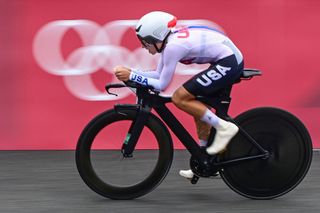 USAs Amber Neben competes the womens cycling road individual time trial during the Tokyo 2020 Olympic Games at the Fuji International Speedway in Oyama Japan on July 28 2021 Photo by Ina FASSBENDER AFP Photo by INA FASSBENDERAFP via Getty Images