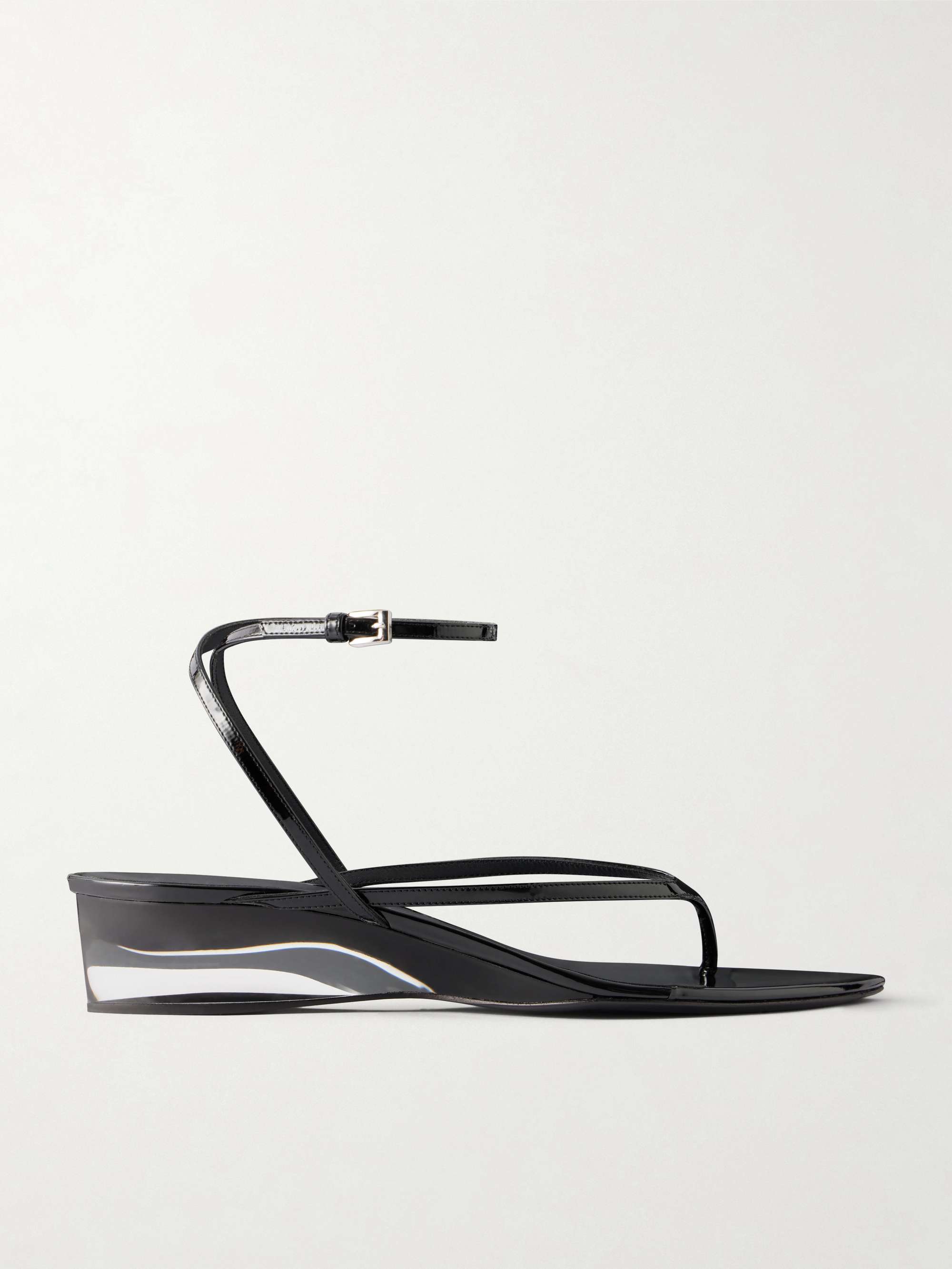 Tong 30 Patent-Leather Wedge Sandals