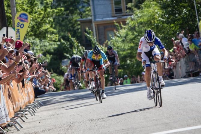Kiel Reijnan (UnitedHealthcare) pushes hard all the way to the line