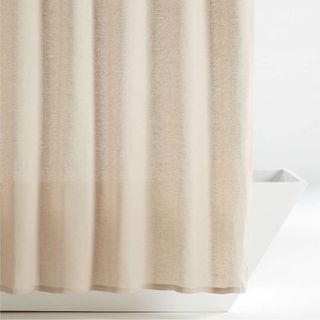 Linen Warm Oat Grey Shower Curtain