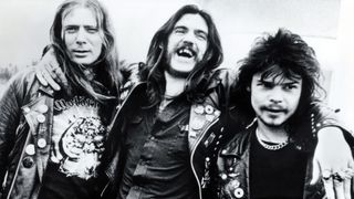 'Fast' Eddie Clarke (left), with Lemmy and Phil "Philthy Animal" Taylor in the classic Motörhead line-up.