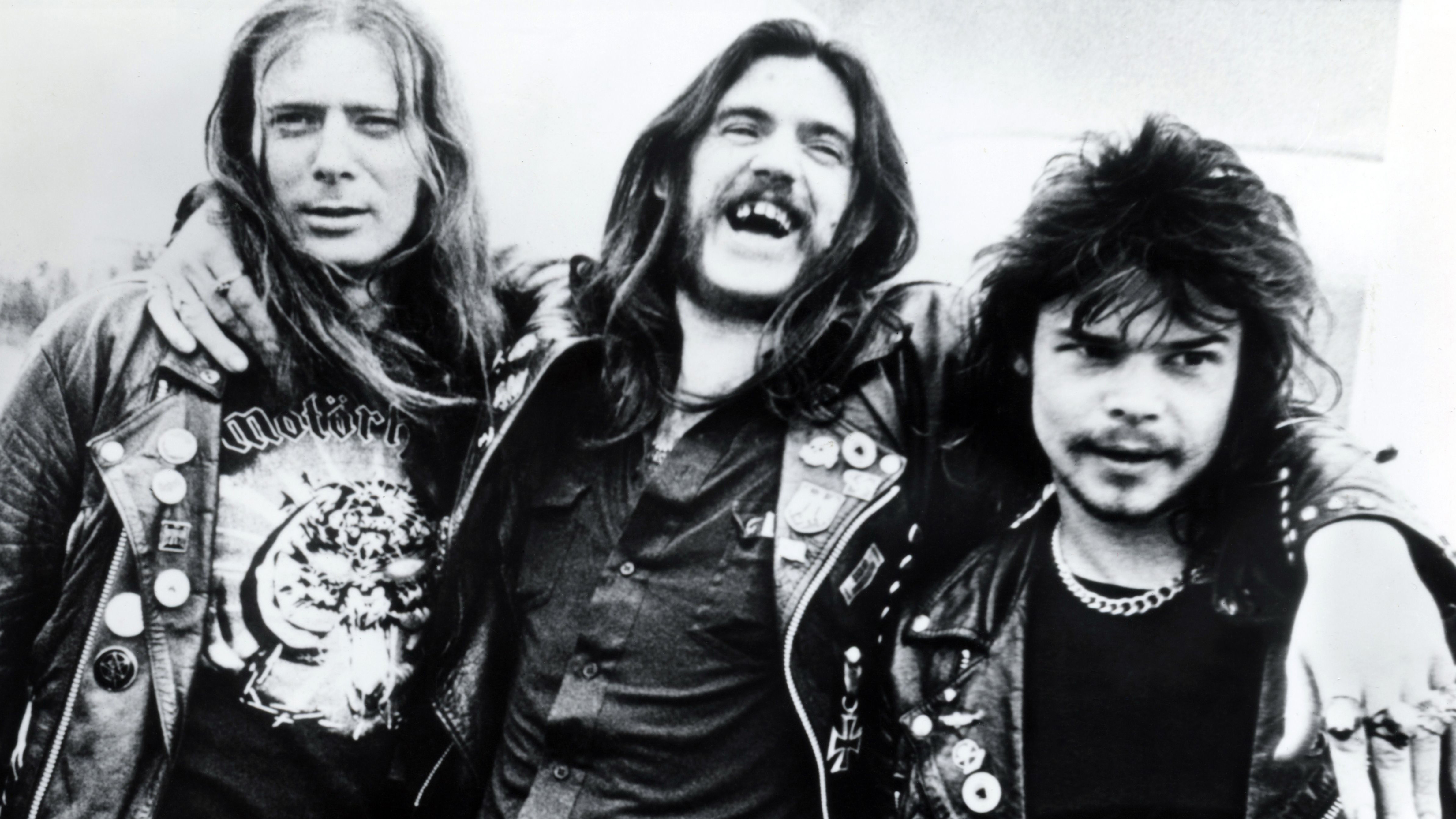 'Fast' Eddie Clarke (left), with Lemmy and Phil "Philthy Animal" Taylor in the classic Motörhead line-up.