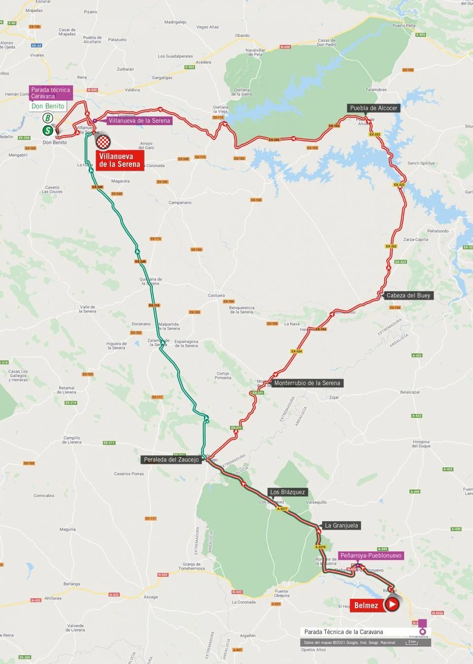 Map stage 13 of 2021 Vuelta a Espa&ntilde;a