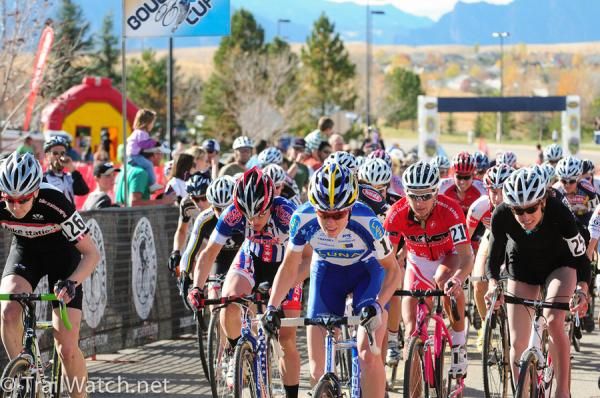 Georgia Gould (Luna Pro Team) gets the hole shot.