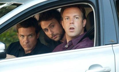 "Horrible Bosses," starring Jason Bateman (left), Charlie Day (center), and Jason Sudeikis (right), follows three employees on their quest to murder their abusive supervisors.