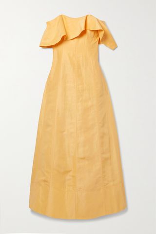Shallows Strapless Linen-Blend Gown