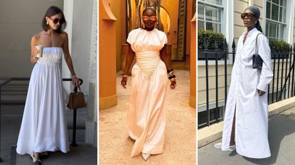 Fisayo Longe in white maxi dress and sunglasses