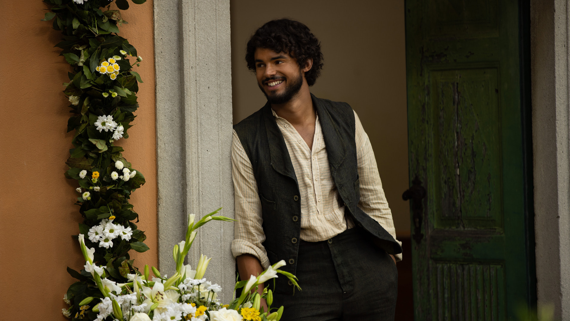 Matthew Broome in a scene from The Buccaneers season two