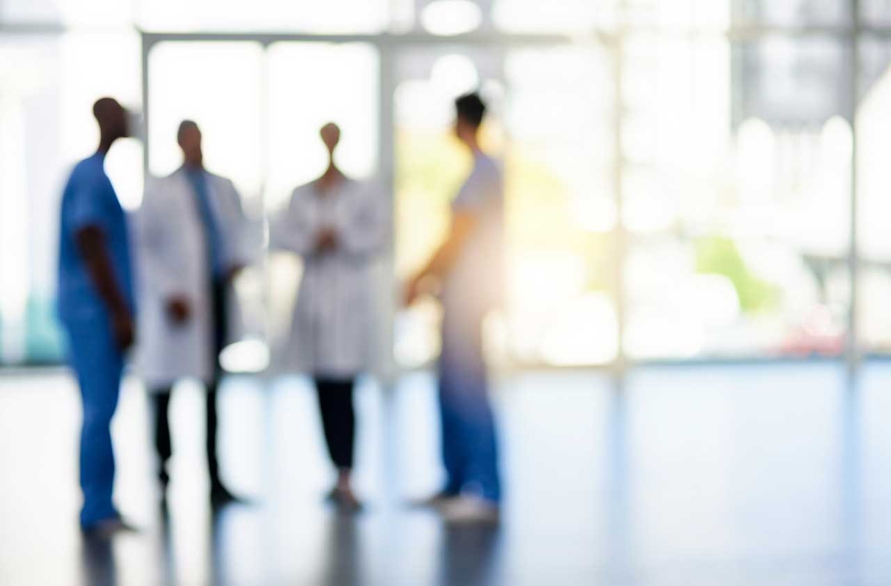 picture of blurred healthcare workers