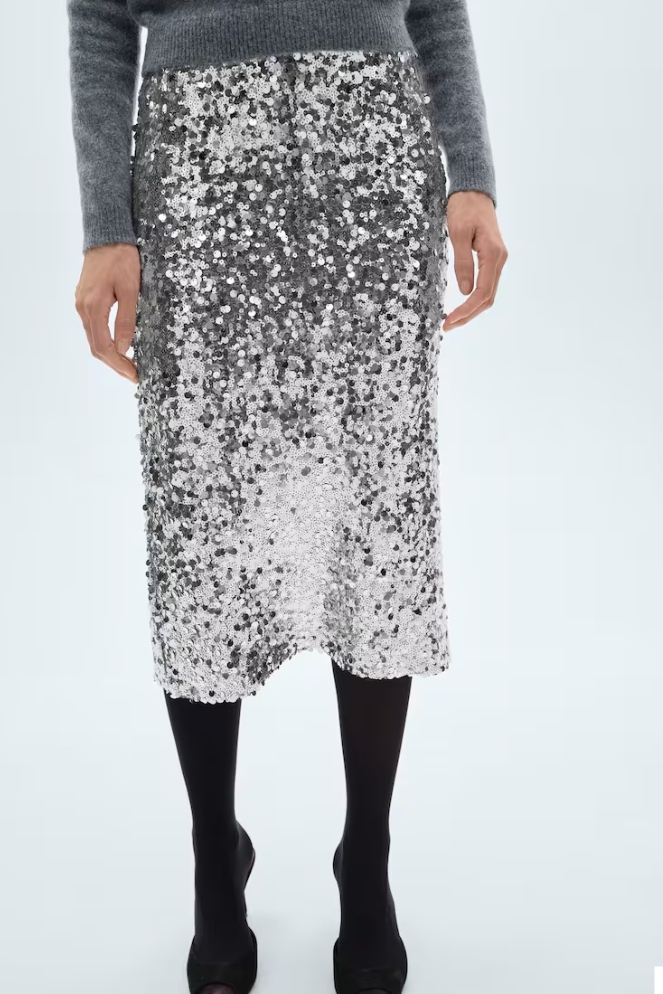 Mango, Sequin Midi Skirt