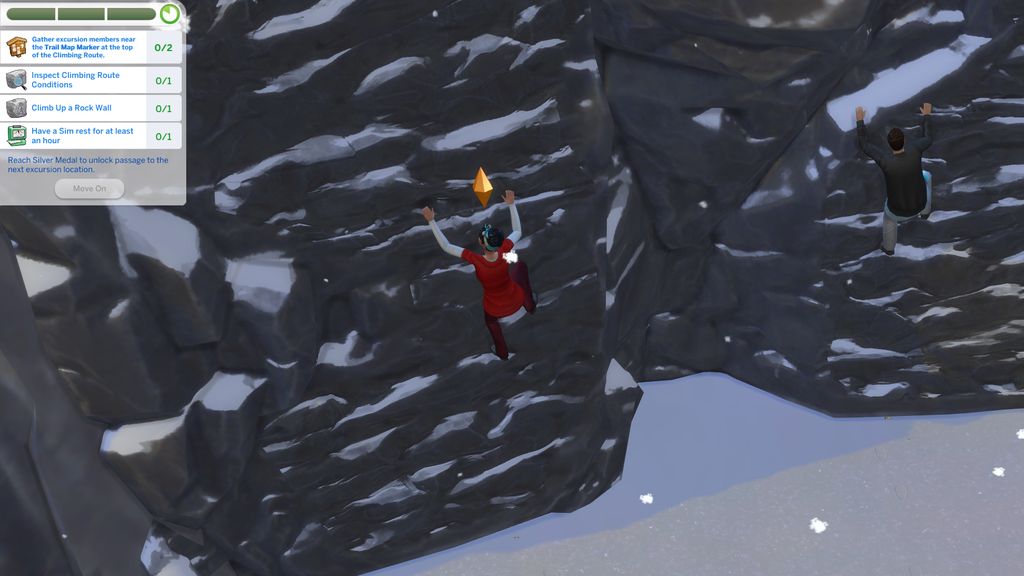 The Sims 4 Snowy Escape rock climbing guide PC Gamer