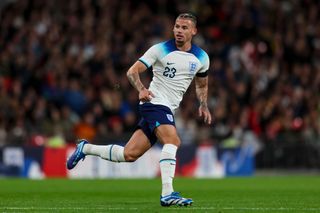 Kalvin Phillips of England during the international friendly match between England and Australia at Wembley Stadium on October 13, 2023 in London, England. (Photo by Robin Jones/Getty Images)