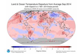 Temperature difference chart, global warming