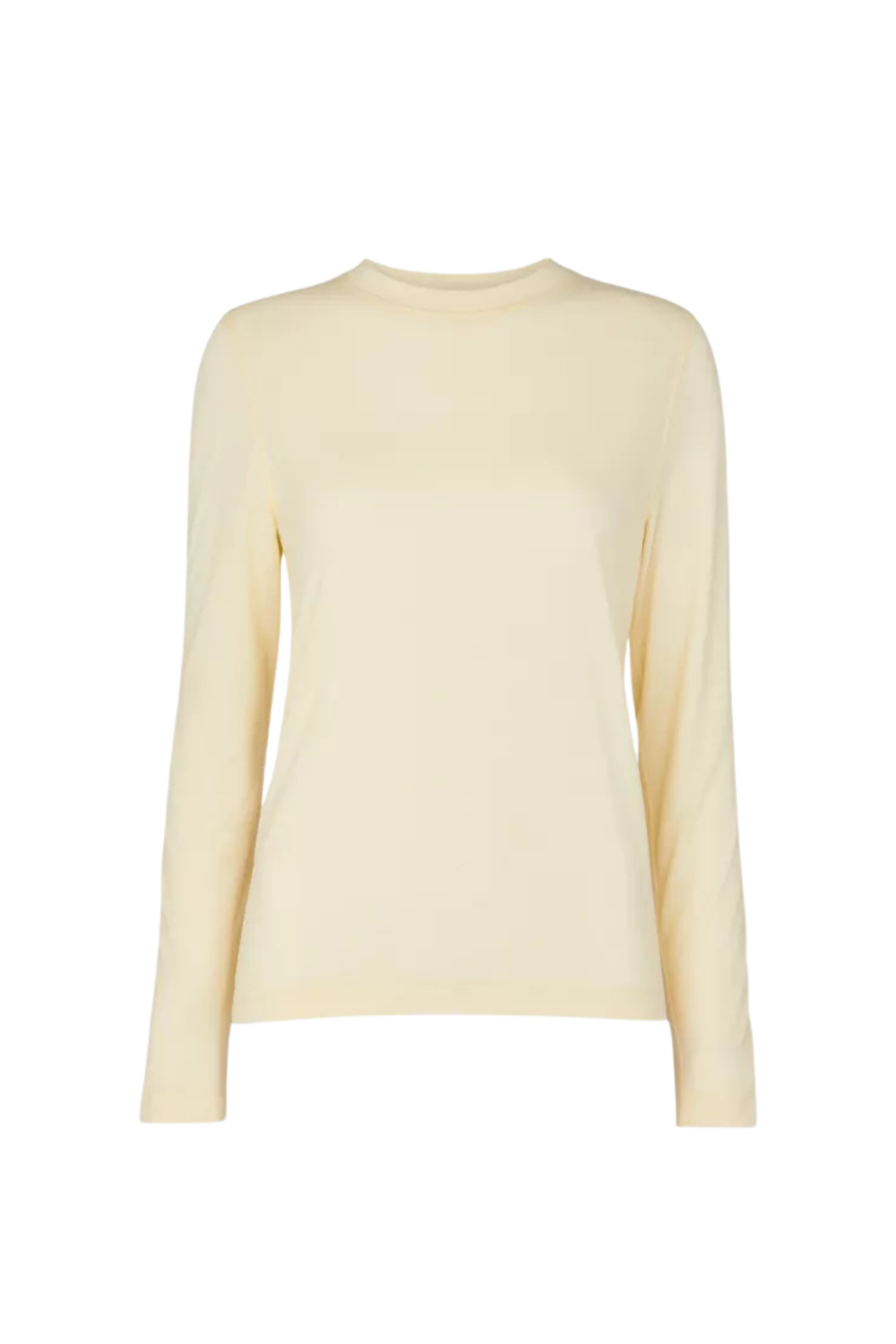 Round-Neck Long-Sleeve Wool-Blend Top