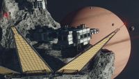A player home built into an asteroid