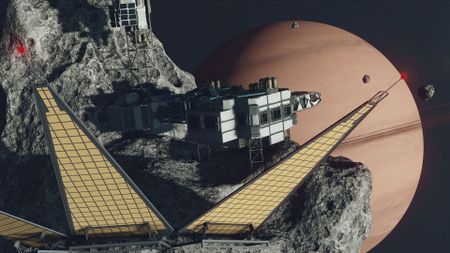 A player home built into an asteroid