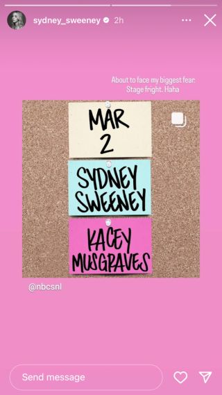 Sydney Sweeney's Instagram story