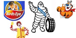 composite image of brand mascot logos