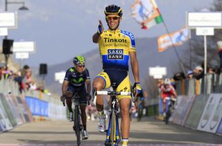 Alberto Contador wins Stage 4 of the 2014 Tirreno-Adriatico from Nairo Quintana and Daniel Moreno