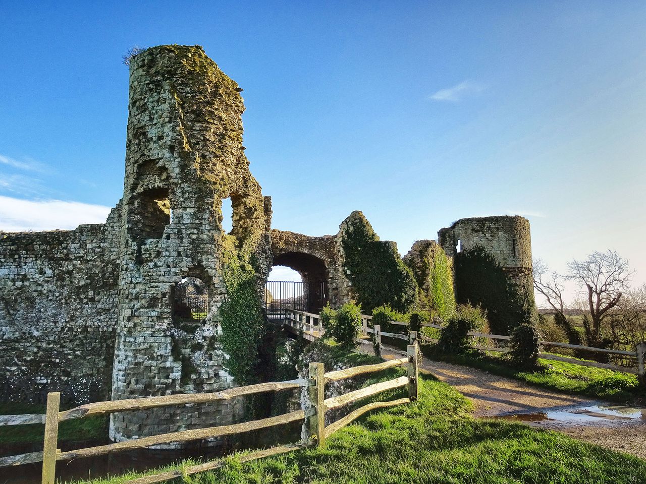 The entrance to Pevensey Castle.