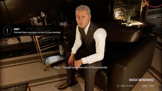 Nvidia ACE AI; a game character sits in a leather chair