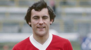 LONDON, ENGLAND - MARCH 03: Liverpool player Ray Kennedy pictured smiling at Stamford Bridge before a First Division match against Chelsea on March 3rd, 1979 in London, United Kingdom. (Photo by Allsport/Getty Images/Hulton Archive)
