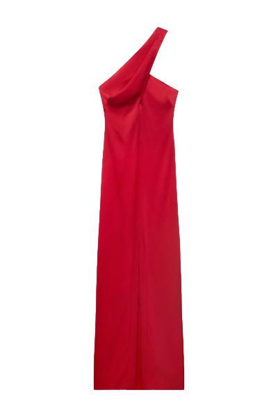 MANGO, Cross-Neckline Slit Dress 