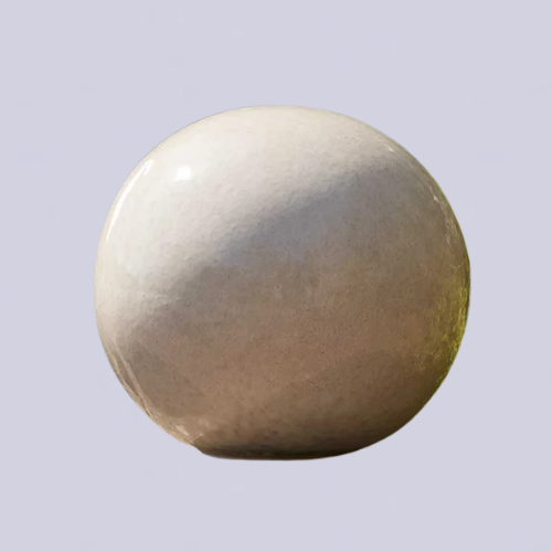 A white glazed ball decor for garden.