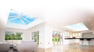 light filled kitchen extension with roof lanterns