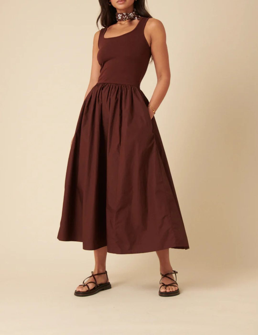 Nobody's Child , Brown Colorado Midi Dress