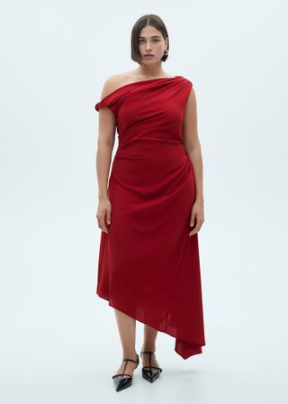 Asymmetrical Pleated Dress - Women | Mango Usa