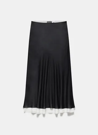 Black Layered Maxi Skirt