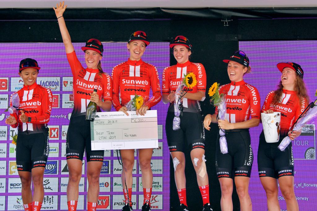 Team Sunweb women on the podium