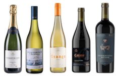 Five bottles of wine from Aldi