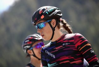 Tanja Erath of Germany riding for Canyon/SRAM Racing gets ready before Stage 2 of the Amgen Tour of California Women's Race
