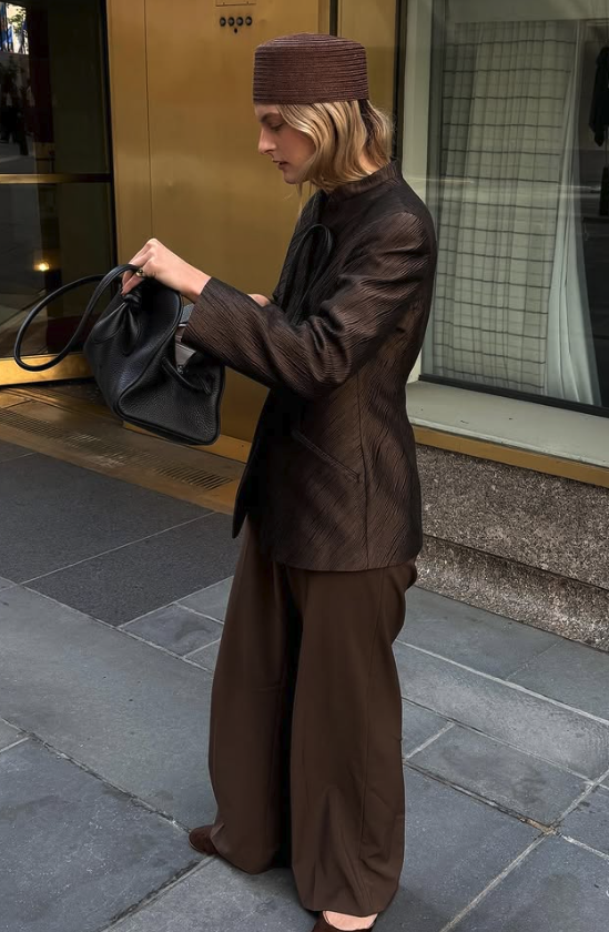 Christie Tyler styling silk trousers