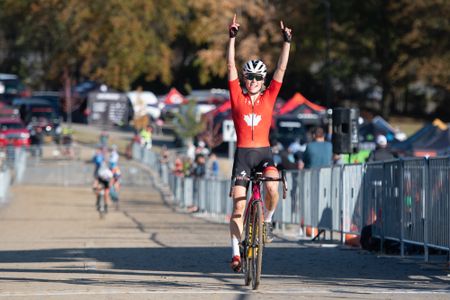 Maghalie Rochette (Feedback Sports-Specialized) wins the women's race for the second day in a row at the Cincinnati Cyclocross C2 race