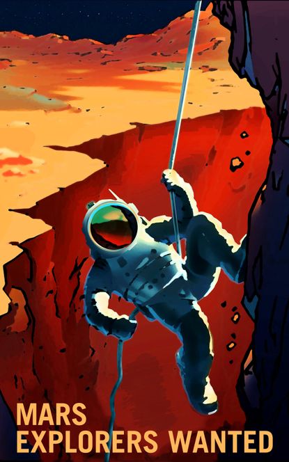NASA has released posters promoting the first manned mission to Mars.