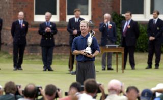 David Duval holds the Claret Jug