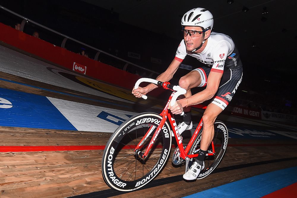 Frank Schleck on the track during the 'Ciao Fabian' event in Gent