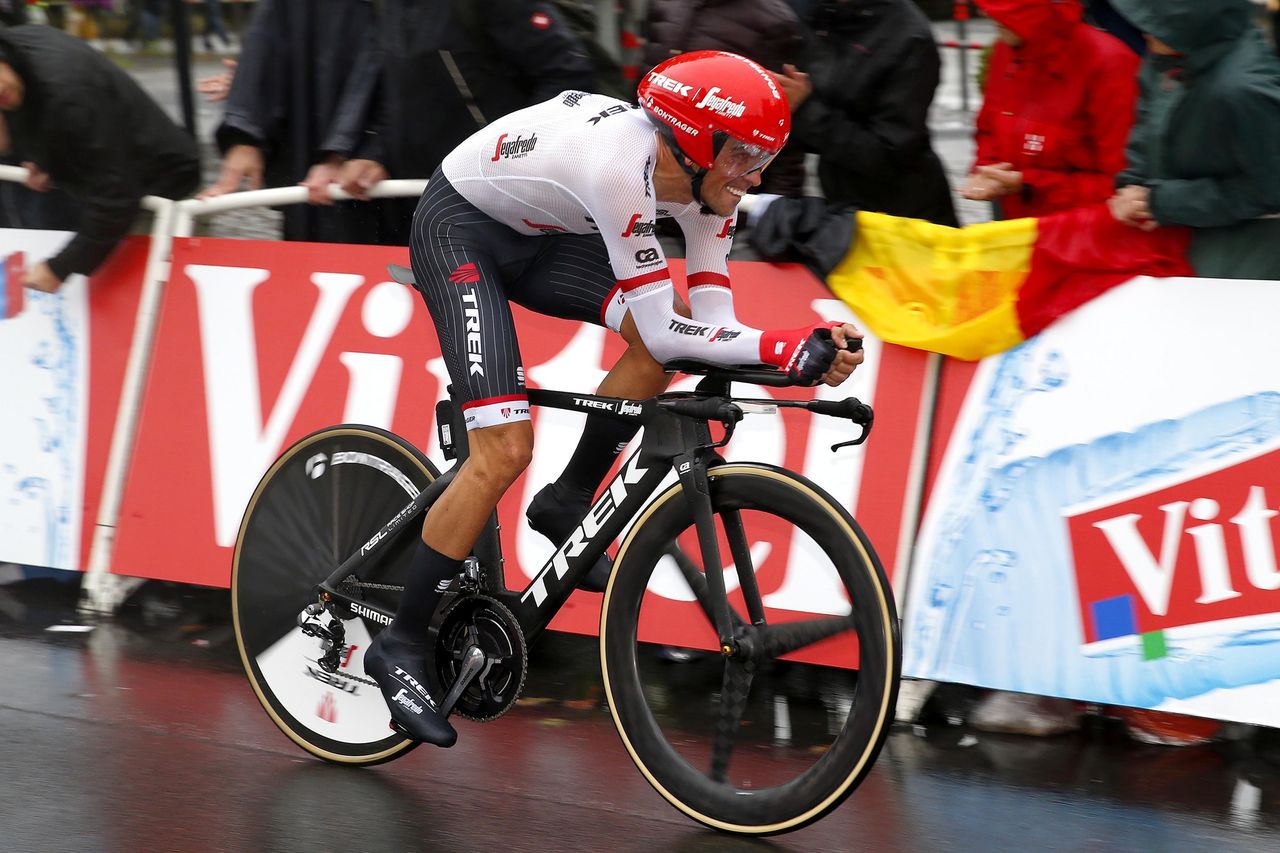 Alberto Contador racing the opening stage of the Tour de France