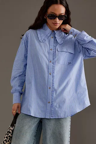 Damson Madder Kendall Long Sleeve Ruffle Shirt